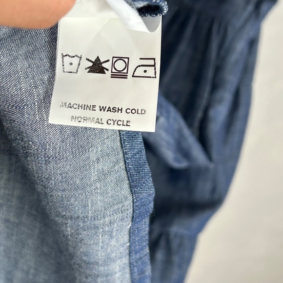 Wayward Fancies Eshakti size 3X maxi dress tier cotton chambray blue sleeveless - Picture 12 of 13